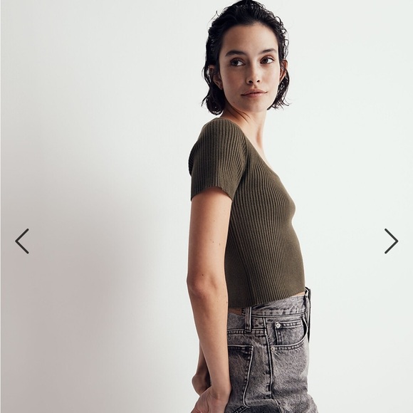 NWT Madewell Square neck sweater crop tee - Picture 3 of 9